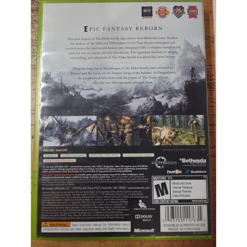 Elder Scrolls Skyrim - Microsoft Xbox 360